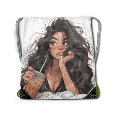 "Morning Cafecito" Drawstring backpack