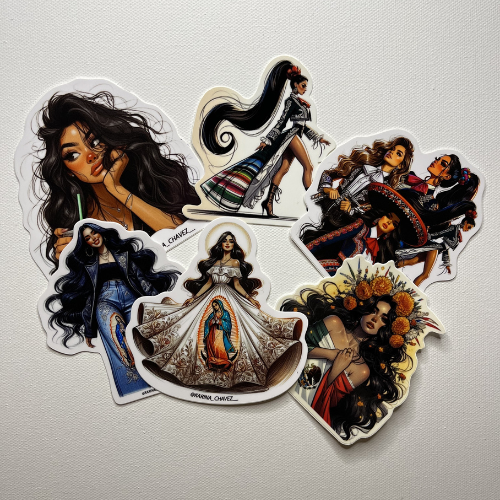 "Reinas del Corazon" stickers set of 6