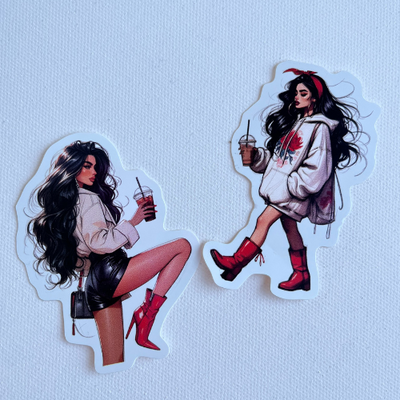 "Boss Mode Beauties" stickers set of 2